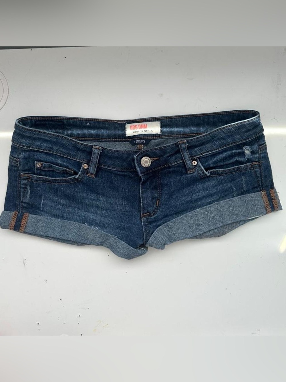 Y2k 2000s Low rise blue denim shorts